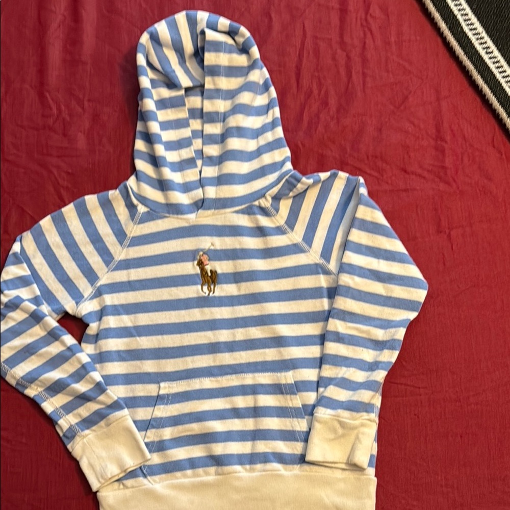 Ralph Lauren Sky Blue and White Striped Pullover